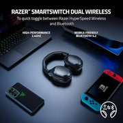Razer Barracuda X (2022 MODEL) Wireless Gaming & Mobile Headset (PC, PlayStation, Switch, Android, iOS): 2.4GHz Wireless + Bluetooth - Lightweight - 40mm Drivers - Detachable Mic - 50 Hr Battery